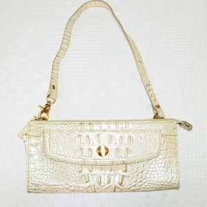 Brahmin Crocodile Embossed Leather Clutch Wallet